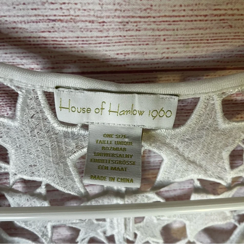 House of Harlow 1960‎ White Open Front Star Lace Cardigan One Size